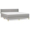 Cama Doble | Cama Box Spring | Cama Para Adultos Con Colchón Tela Gris Claro 180x200 Cm Cfw216511