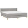 Cama Doble | Cama Box Spring | Cama Para Adultos Con Colchón Tela Gris Claro 180x200 Cm Cfw216511