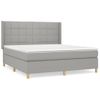 Cama Doble | Cama Box Spring | Cama Para Adultos Con Colchón Tela Gris Claro 180x200 Cm Cfw468163