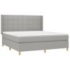 Cama Doble | Cama Box Spring | Cama Para Adultos Con Colchón Tela Gris Claro 180x200 Cm Cfw468163