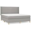 Cama Doble | Cama Box Spring | Cama Para Adultos Con Colchón Tela Gris Claro 180x200 Cm Cfw537295