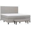 Cama Doble | Cama Box Spring | Cama Para Adultos Con Colchón Tela Gris Claro 180x200 Cm Cfw241941