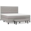 Cama Doble | Cama Box Spring | Cama Para Adultos Con Colchón Tela Gris Claro 180x200 Cm Cfw763182