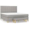 Cama Doble | Cama Box Spring | Cama Para Adultos Con Colchón Tela Gris Claro 180x200 Cm Cfw726342