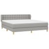 Cama Matrimonial | Cama Para Adultos | Cama Box Spring Con Colchón Tela Gris Claro 180x200 Cm Cfw889550