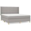 Cama Matrimonial | Cama Para Adultos | Cama Box Spring Con Colchón Tela Gris Claro 180x200 Cm Cfw651307