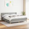 Cama Doble | Cama Box Spring | Cama Para Adultos Con Colchón Tela Gris Claro 180x200 Cm Cfw211435