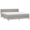 Cama Doble | Cama Box Spring | Cama Para Adultos Con Colchón Tela Gris Claro 180x200 Cm Cfw211435