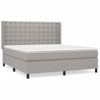 Cama Matrimonial | Cama Para Adultos | Cama Box Spring Con Colchón Tela Gris Claro 180x200 Cm Cfw409816