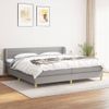 Cama Doble | Cama Box Spring | Cama Para Adultos Con Colchón Tela Gris Claro 200x200 Cm Cfw428957