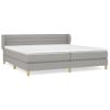 Cama Doble | Cama Box Spring | Cama Para Adultos Con Colchón Tela Gris Claro 200x200 Cm Cfw428957