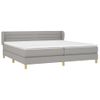 Cama Doble | Cama Box Spring | Cama Para Adultos Con Colchón Tela Gris Claro 200x200 Cm Cfw428957