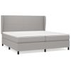 Cama Doble | Cama Box Spring | Cama Para Adultos Con Colchón Tela Gris Claro 200x200 Cm Cfw734007