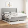 Cama Doble | Cama Box Spring | Cama Para Adultos Con Colchón Tela Gris Claro 200x200 Cm Cfw639550