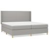 Cama Doble | Cama Box Spring | Cama Para Adultos Con Colchón Tela Gris Claro 200x200 Cm Cfw639550