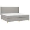 Cama Doble | Cama Box Spring | Cama Para Adultos Con Colchón Tela Gris Claro 200x200 Cm Cfw639550