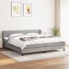 Cama Matrimonial | Cama Para Adultos | Cama Box Spring Con Colchón Tela Gris Claro 200x200 Cm Cfw495687