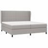 Cama Doble | Cama Box Spring | Cama Para Adultos Con Colchón Tela Gris Claro 200x200 Cm Cfw908333