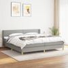 Cama Doble | Cama Box Spring | Cama Para Adultos Con Colchón Tela Gris Claro 200x200 Cm Cfw364755