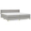 Cama Doble | Cama Box Spring | Cama Para Adultos Con Colchón Tela Gris Claro 200x200 Cm Cfw364755