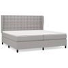 Cama Matrimonial | Cama Para Adultos | Cama Box Spring Con Colchón Tela Gris Claro 200x200 Cm Cfw663374