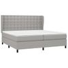 Cama Matrimonial | Cama Para Adultos | Cama Box Spring Con Colchón Tela Gris Claro 200x200 Cm Cfw663374