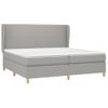 Cama Doble | Cama Box Spring | Cama Para Adultos Con Colchón Tela Gris Claro 200x200 Cm Cfw323182