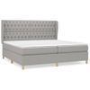 Cama Doble | Cama Box Spring | Cama Para Adultos Con Colchón Tela Gris Claro 200x200 Cm Cfw257964