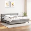 Cama Doble | Cama Box Spring | Cama Para Adultos Con Colchón Tela Gris Claro 200x200 Cm Cfw318970