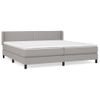 Cama Doble | Cama Box Spring | Cama Para Adultos Con Colchón Tela Gris Claro 200x200 Cm Cfw318970