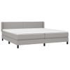 Cama Doble | Cama Box Spring | Cama Para Adultos Con Colchón Tela Gris Claro 200x200 Cm Cfw318970