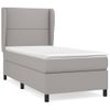 Cama Individual | Cama Para Adultos | Cama Box Spring Con Colchón Tela Gris Claro 80x200 Cm Cfw887025