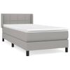 Cama Individual | Cama Box Spring | Cama Para Adultos Con Colchón Tela Gris Claro 80x200 Cm Cfw612528