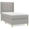 Cama Individual | Cama Box Spring | Cama Para Adultos Con Colchón Tela Gris Claro 80x200 Cm Cfw436229