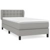 Cama Individual | Cama Box Spring | Cama Para Adultos Con Colchón Tela Gris Claro 80x200 Cm Cfw377720