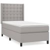 Cama Individual | Cama Box Spring | Cama Para Adultos Con Colchón Tela Gris Claro 80x200 Cm Cfw232299