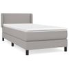 Cama Individual | Cama Box Spring | Cama Para Adultos Con Colchón Tela Gris Claro 80x200 Cm Cfw546407