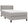 Cama Individual | Cama Box Spring | Cama Para Adultos Con Colchón Tela Gris Claro 80x200 Cm Cfw546407