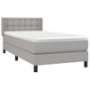 Cama Individual | Cama Box Spring | Cama Para Adultos Con Colchón Tela Gris Claro 80x200 Cm Cfw468458