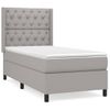 Cama Individual | Cama Box Spring | Cama Para Adultos Con Colchón Tela Gris Claro 80x200 Cm Cfw219300