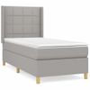 Cama Individual | Cama Box Spring | Cama Para Adultos Con Colchón Tela Gris Claro 90x190 Cm Cfw645105