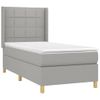 Cama Individual | Cama Box Spring | Cama Para Adultos Con Colchón Tela Gris Claro 90x190 Cm Cfw645105