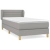 Cama Individual | Cama Box Spring | Cama Para Adultos Con Colchón Tela Gris Claro 90x190 Cm Cfw561931