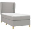 Cama Individual | Cama Para Adultos | Cama Box Spring Con Colchón Tela Gris Claro 90x190 Cm Cfw753479