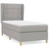 Cama Individual | Cama Box Spring | Cama Para Adultos Con Colchón Tela Gris Claro 90x190 Cm Cfw658675