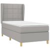 Cama Individual | Cama Box Spring | Cama Para Adultos Con Colchón Tela Gris Claro 90x190 Cm Cfw658675