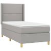 Cama Individual | Cama Para Adultos | Cama Box Spring Con Colchón Tela Gris Claro 90x190 Cm Cfw947340