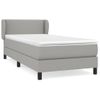 Cama Individual | Cama Box Spring | Cama Para Adultos Con Colchón Tela Gris Claro 90x190 Cm Cfw672969