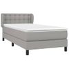 Cama Individual | Cama Box Spring | Cama Para Adultos Con Colchón Tela Gris Claro 90x190 Cm Cfw766681