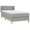 Cama Individual | Cama Box Spring | Cama Para Adultos Con Colchón Tela Gris Claro 90x190 Cm Cfw472770